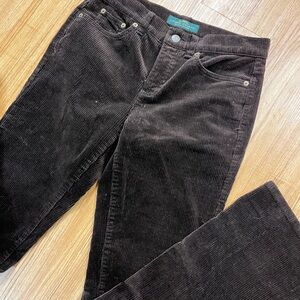 Ralph Lauren Chocolate Brown Corduroy Pants Size 2 bootcut